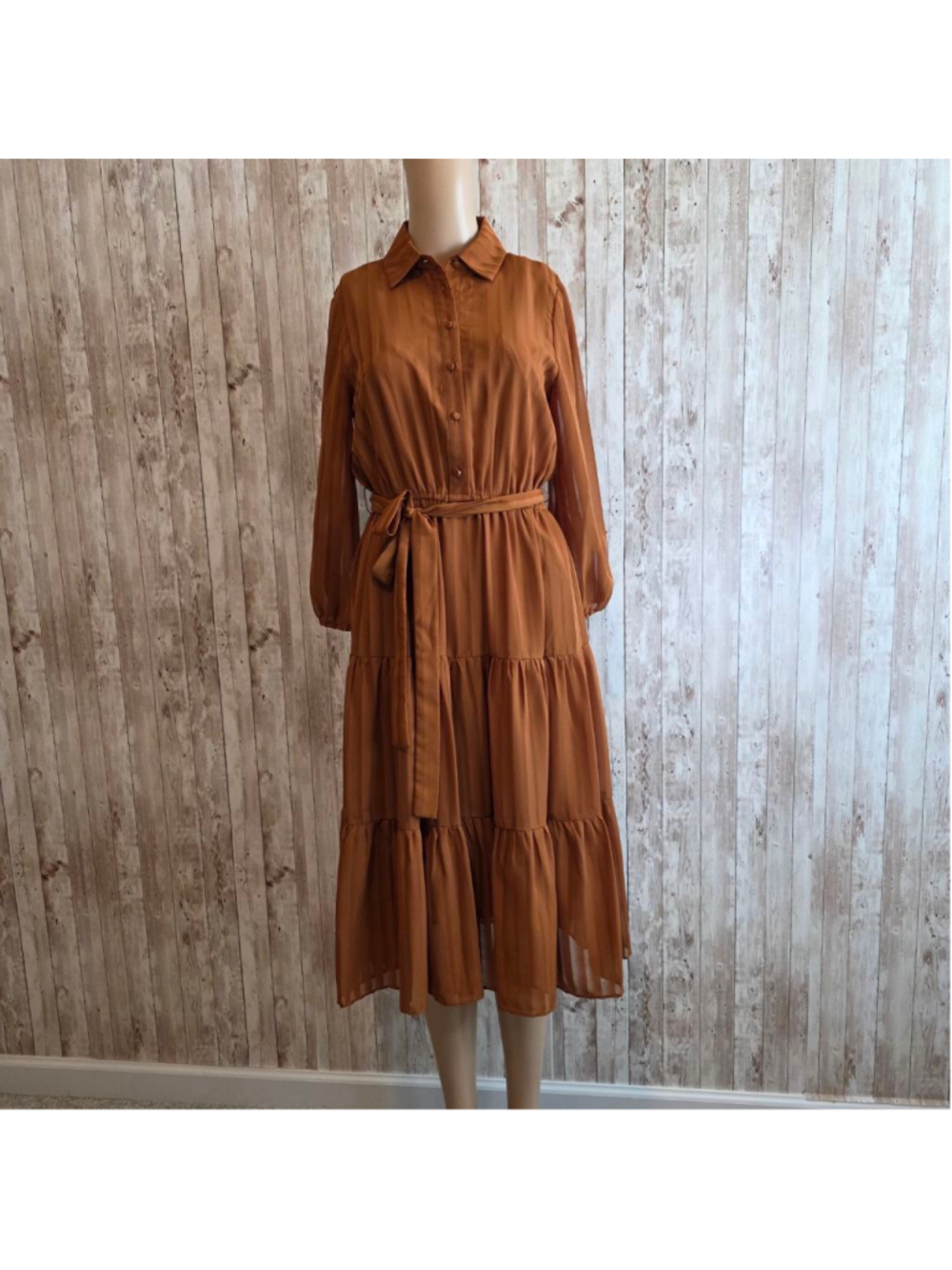 Nanette Lepore Brown Tiered Midi Dress Size 2 NWOT
